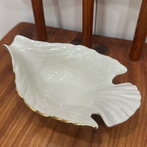 Vintage Lenox Ivory Gold Trim Dove Candy Dish